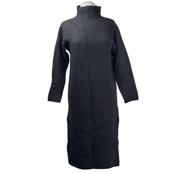 ELENZA by L&L Dresses & Skirts - Elenza By L&L Knit‎ Dress Mock Neck Long Sleeve Midi Dress Minimalist Black